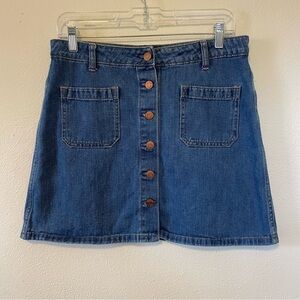 Gap Patch Pocket Button Front Denim Skirt